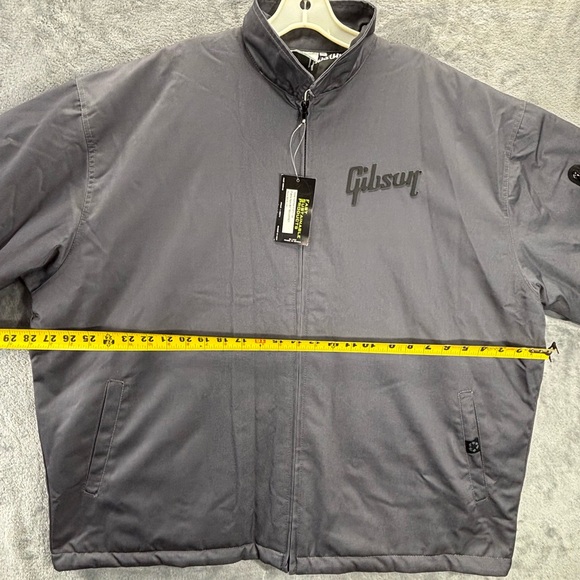NWT Gibson Guitars Workwear FSP Jacket Gray Black Adult 2XL Lined Quilted Logo - Picture 9 of 16